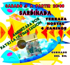 Lee más sobre el artículo Hoy Sábado 3 de Julio sardinada con música en directo de Patxi de la última legión.