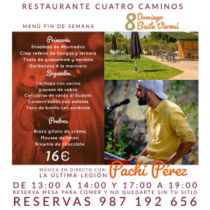 Lee más sobre el artículo Restaurante Cuatro Caminos Baile vermú sábado 8